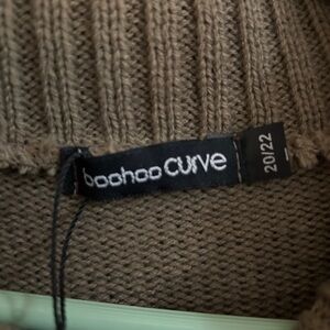 Boohoo Plus Brown Cowl Neck Sweater